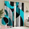 2pcs Modern Geometric Teal Black Pattern Curtains, Designed for Light Blocking, Premium Material, Suitable for Living Room, Bedr