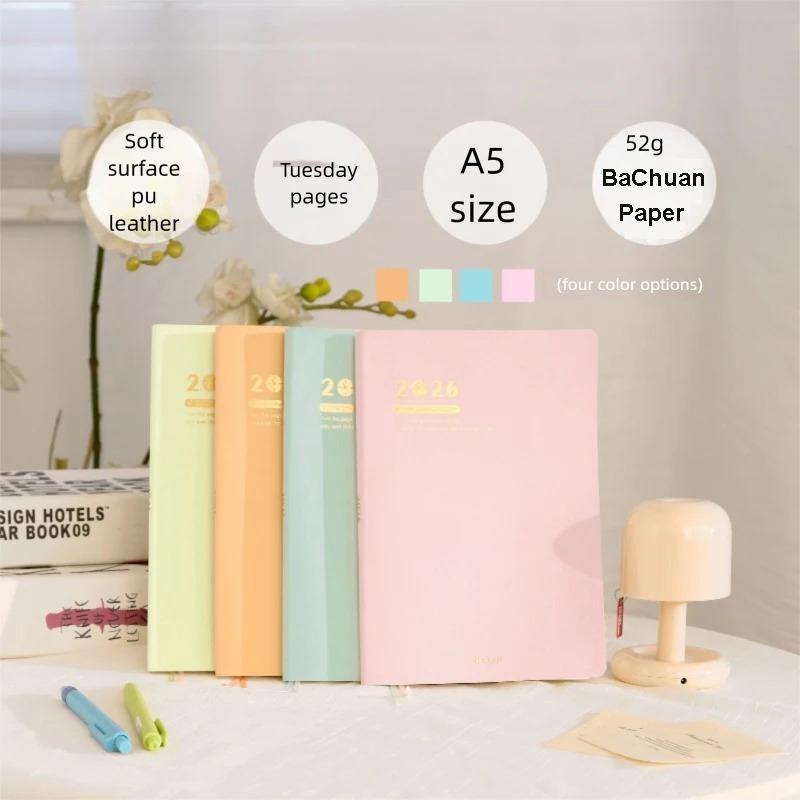 2026 Timeline Planner Notebook for Girls A5 PU Leather Minimalist Goal Tracker Weekly Plan Productivity Journal Writing