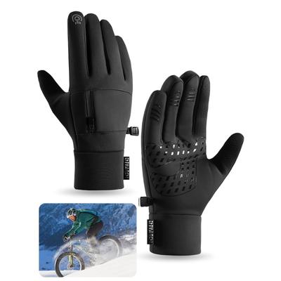 Cycling Gloves Men'S Plush Fleece Wear-Resistant Waterproof Touch Screen Outdoor Hiking and Skiing Winter Warm Gloves