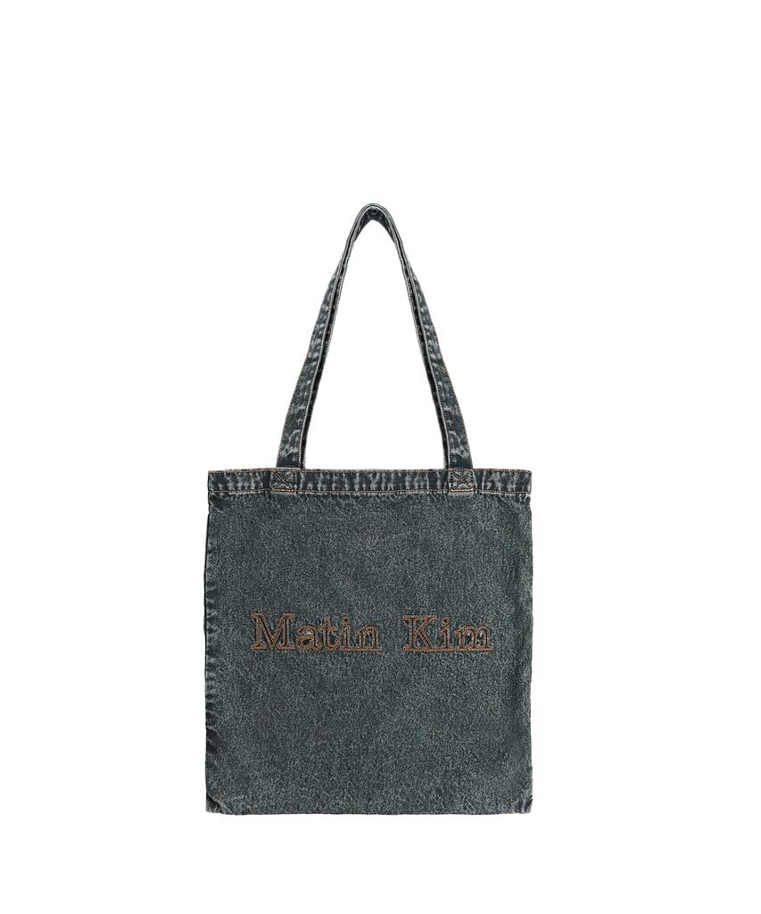 Matin Kim Matin Stitch Denim Ecobag In Black
