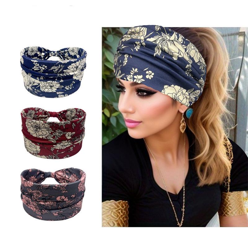 Bohemian Geometric Print Knotted Headband for Women - Spring/Summer Hair Accessory
