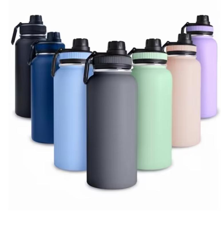 Geïsoleerde Waterfles 32oz Vacuüm Roestvrij Staal Lekvrij 32oz Waterfles met Paracord Handvat & Drinktuit Deksel