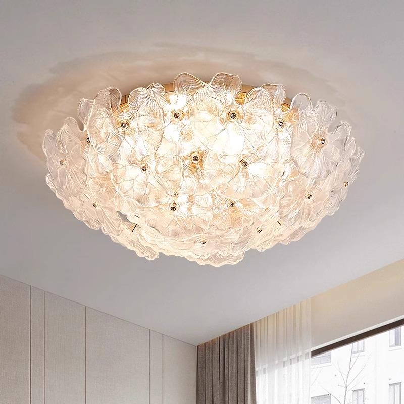 Λάμπα Κύριου Υπνοδωματίου Πλήρους Φάσματος Γυαλί Φύλλου Λωτού Σχεδιαστικό Στυλ Διάσημο στο Διαδίκτυο Φωτιστικό Οροφής Εστιατορίου