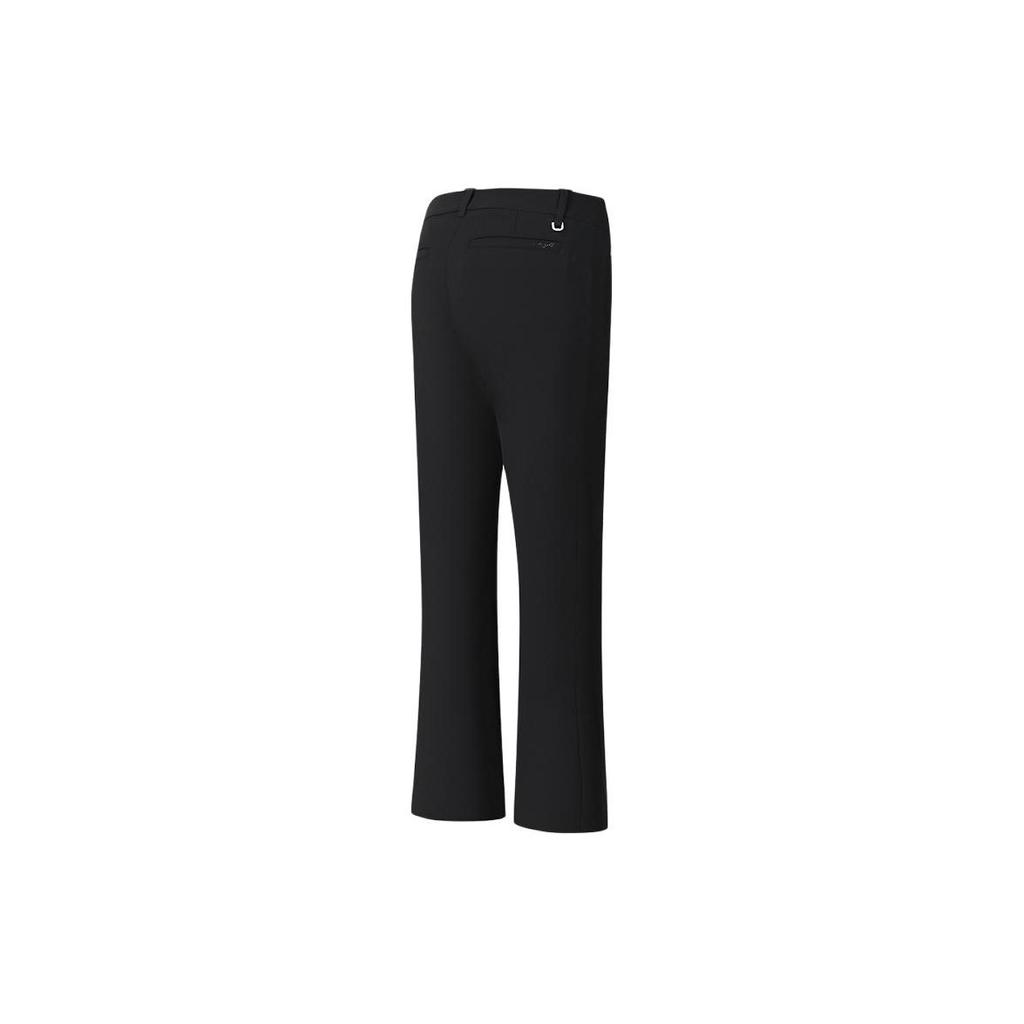 FILA Solid Color Flared Comfortable Casual Pants Women bottoms Deep-Black A11W425808ABK