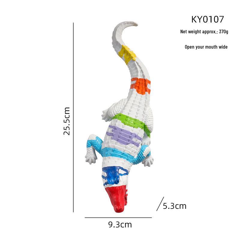 Colorful Resin Crocodile Ornament for Living Room or Office Decor