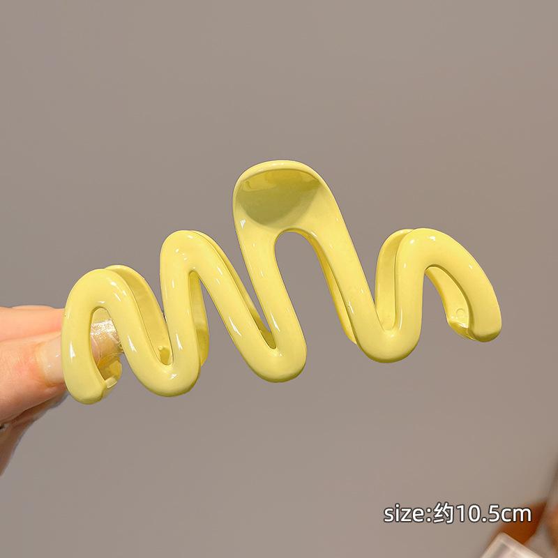 Plastic Wave Pattern Hair Clips for Women, 11cm/4.3in Size, Dopamine Color Palette, Fashion Accessories for Halloween Accessories