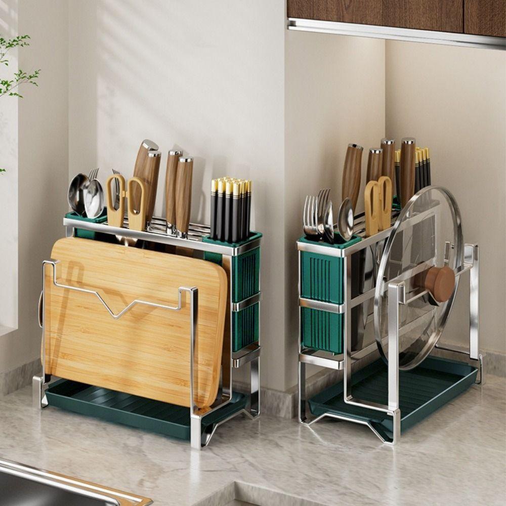 Rustproof Cutter Cutting Board Storage Rack Stainless Steel Cutter Holder  Cabinet