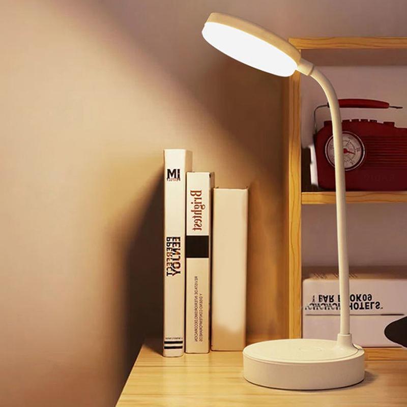 LED Skrivebordslampe 3 Nivåer Dimmbar USB Oppladbar Batteridrevet Bærbar Berørings Bordlampe Øyebeskyttelse For Soverom Nattbord