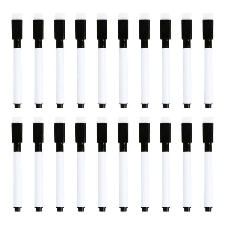 20 Pcs Whiteboard Pens Magnetic Erase Markers Whiteboard Markers School Office Supplies чёрный