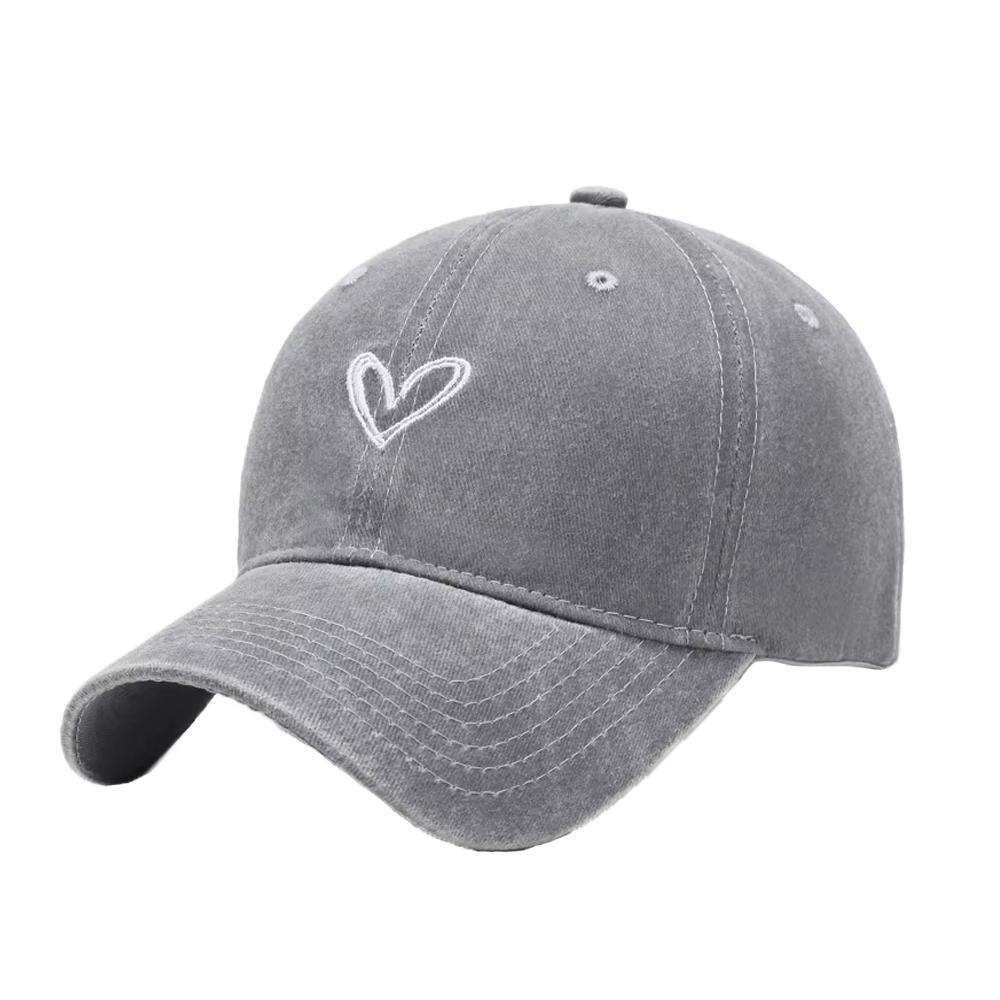 New Washed Baseball Cap for Women,Unique casual sports hat Baseball cap Heart-shaped adjustable hats for Outdoor Activities
