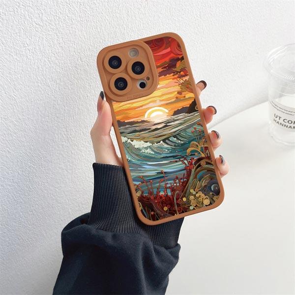 Sunrise Scenery Phone Case For iPhone 15 14 Plus Pro Max 13 12 11 Pro Max XR X XS 7 8 Plus Gorgeous Mountain River Soft Covers