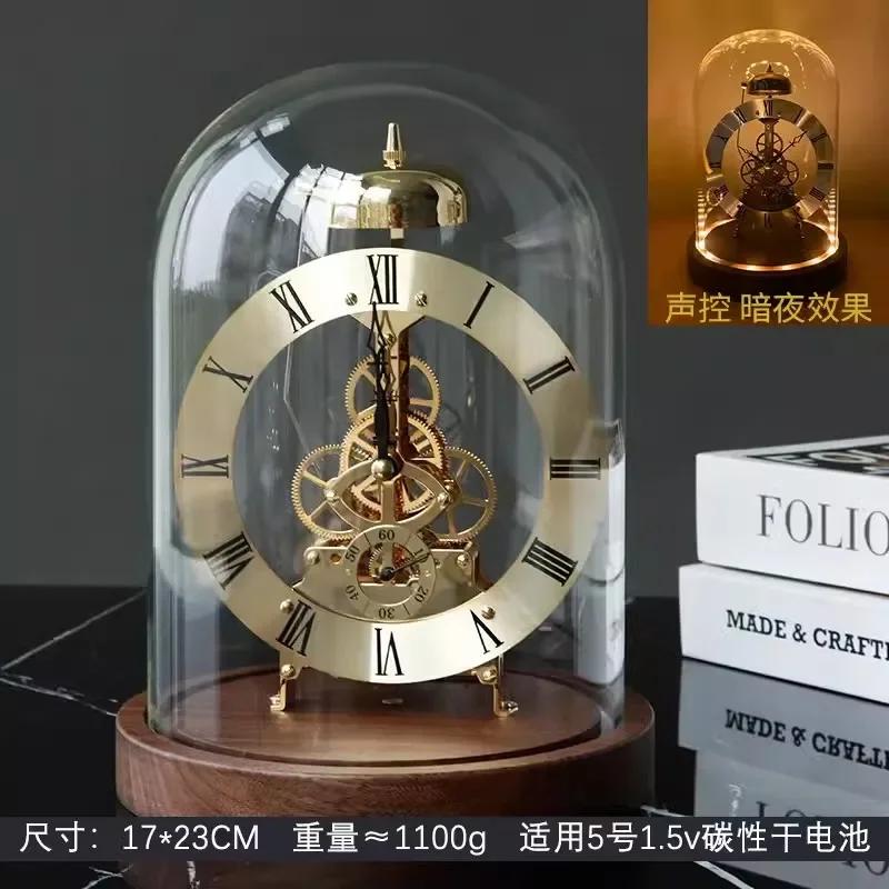 

Watch Movement Table Clock Industrial Crafts Gear Clock Creative Shelf Clock for Bedroom Living Room Home Study Decoration золотистый