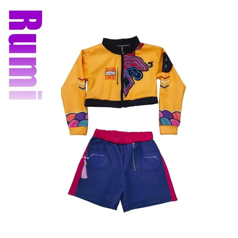 K-Pop Rumi Zoey Mira Lovci démonů Cosplay Kostým pro dívku Halloween Pódium Vzor s 3D potiskem Oblečení pro hraní rolí