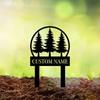 Metal Pine Tree Garden Stakes Outdoor Lawn Patio Decor Easy Install Yard Accent