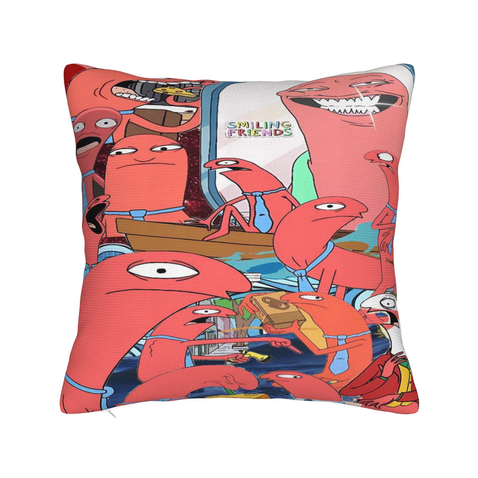 

Smiling Friends Pim and Charlie Pillow Case Print Pillow Cover Novelty Pillowcases For Sofa Home Decoration 30cmx30cm