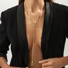 Minimalist Irregular Hollow Out Pendant Thin Snake Bone Chain Long Adjustable Necklace for Women Fashion Commuter Jewelry Gifts