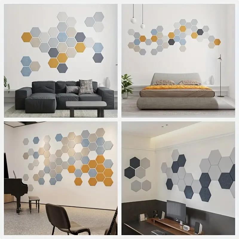 12 STÜCKE Selbstklebende Schallabsorbierende Platte Schwer entflammbare Schallschutzplatte für den Einsatz in Berufs- und Hotelfachschulen sowie zur Heimdekoration