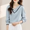 Women Blouses Shirts 2026 Spring Long Sleeve Women Blouse Shirt V-Neck Chiffon Blouse Shirt Women Tops J934