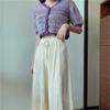 Women's Summer High-Waisted Chiffon Glitter Wide-Leg Pleated Ice Silk Pants