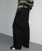 Crank Studded Wide Denim Pants_Black