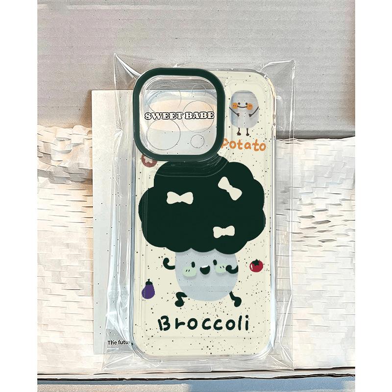 

Personalized Broccoli Anti fall Suitable for Iphone16pro Mobile Phone Case Apple 15 Protective Case 14 13 12 Soft Shell Apple 17PROMAX