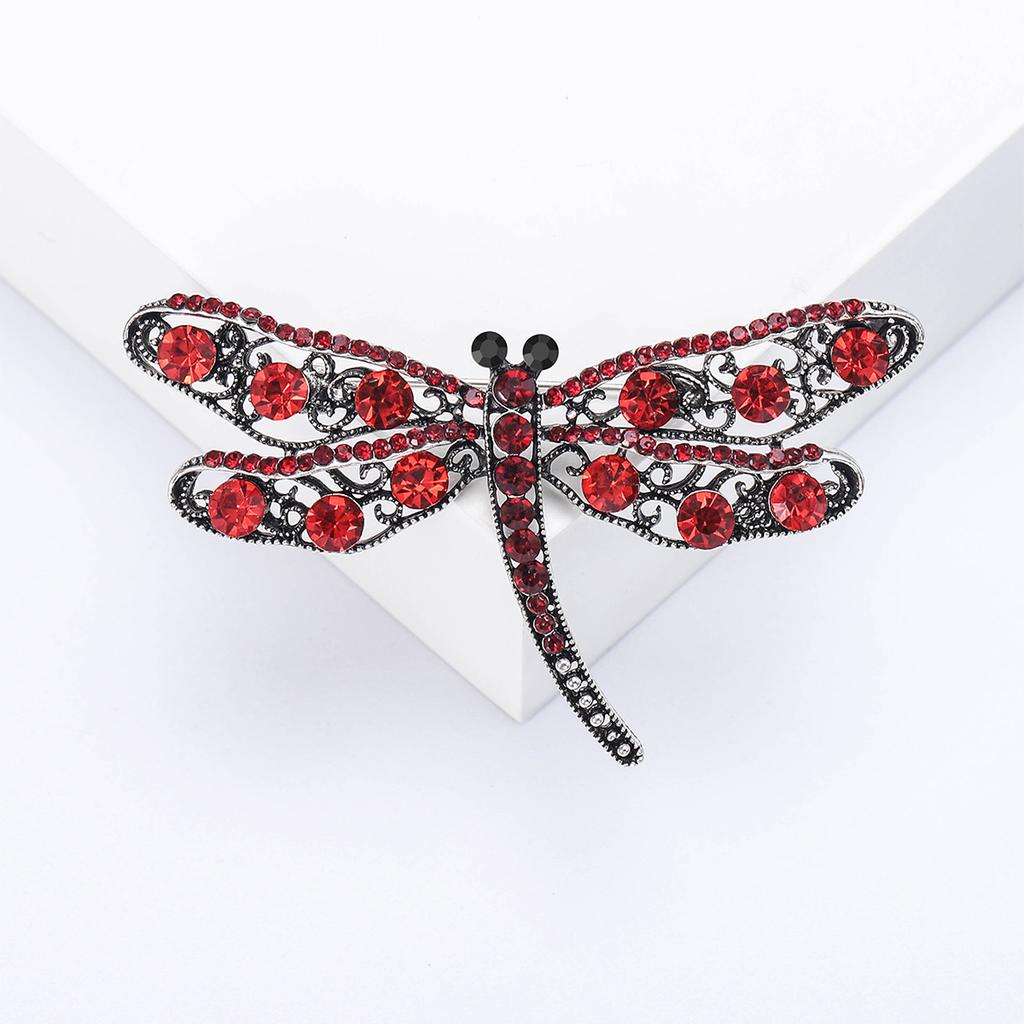 Luxury Rhinestone Dragonfly Brooches for Women Unisex Insect Pins Event Party Gifts New Backpack Decoration Clothes Accessories