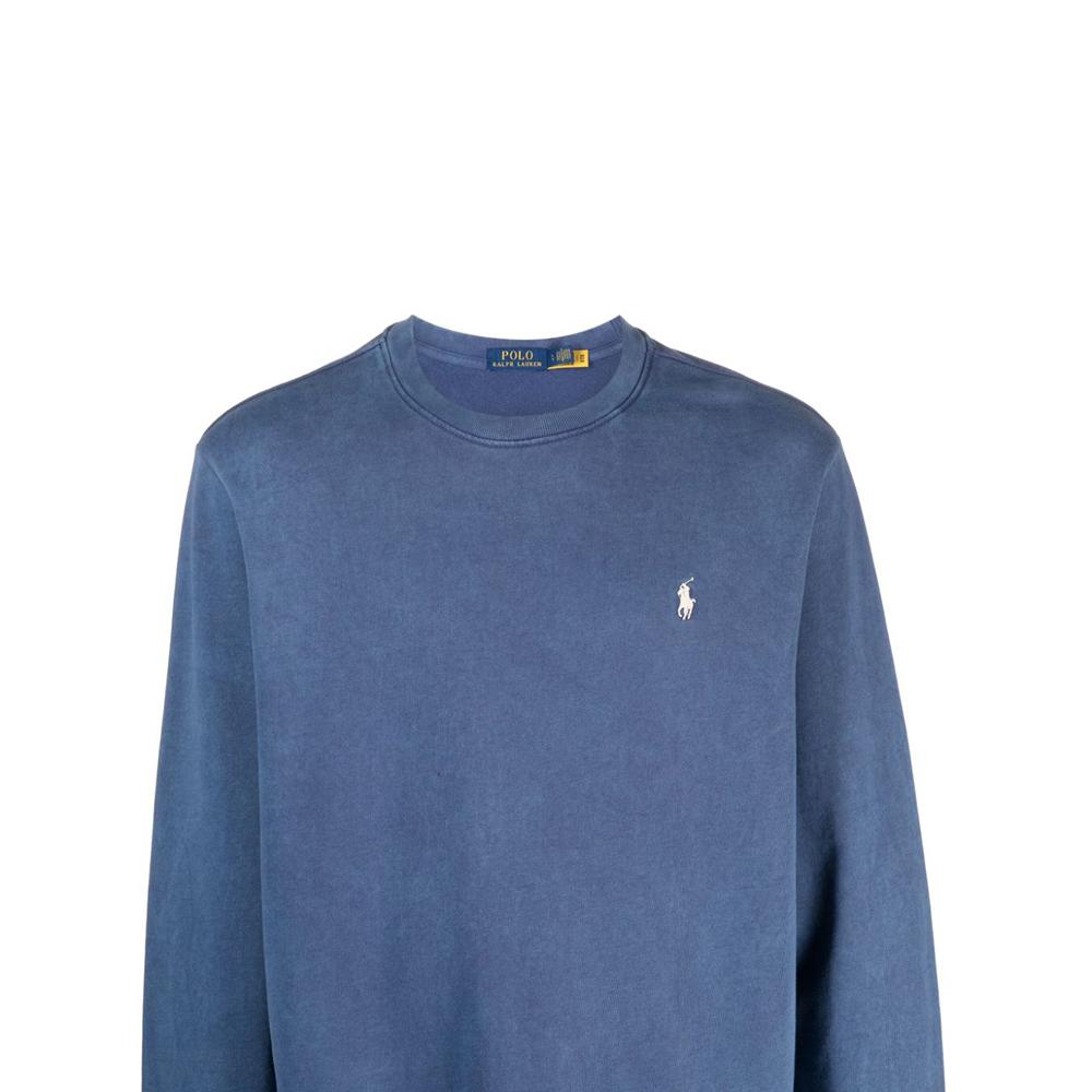 Ralph Lauren Polo Logo Embroidered Crewneck Sweatshirt Men sweatshirt Blue 710916689-001