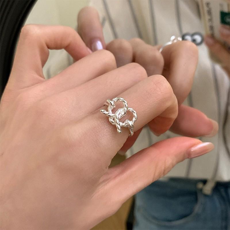 Sophisticated Heart Shaped Ring For Women Adjustable And Trendy Silver Plated Fashion Jewelry
