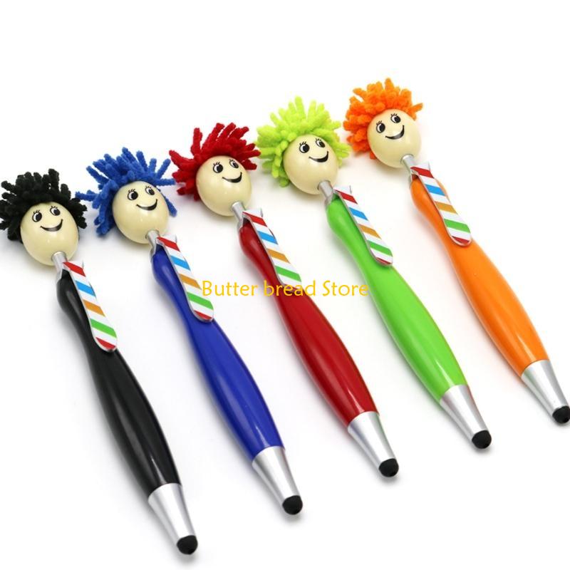 W89C 12 Pcs Funny Clown ABS Screen Cleaner Different Hair's Color for Kids and Adults