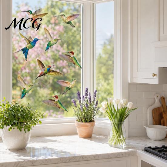 Easy Install Window Sticker Bird Stickers, Anti-Collision Strike Prevention Decal, Static Cling Glass Anti-bird Hit Decal Film for Windows Doors,