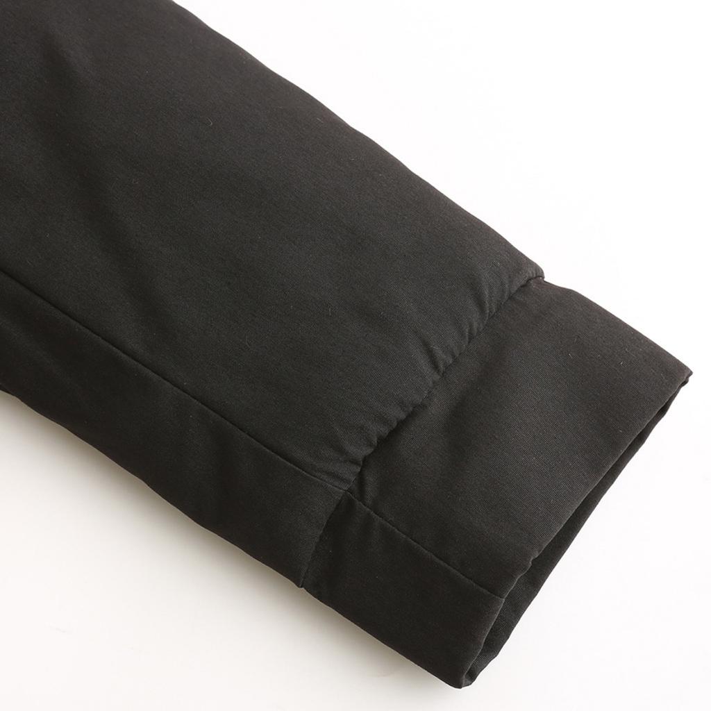 Hooded Collar Parker Coat Cotton Zipper Coat Medium Long Winter Season Warm and Fluffy Coat with Cotton Jacket