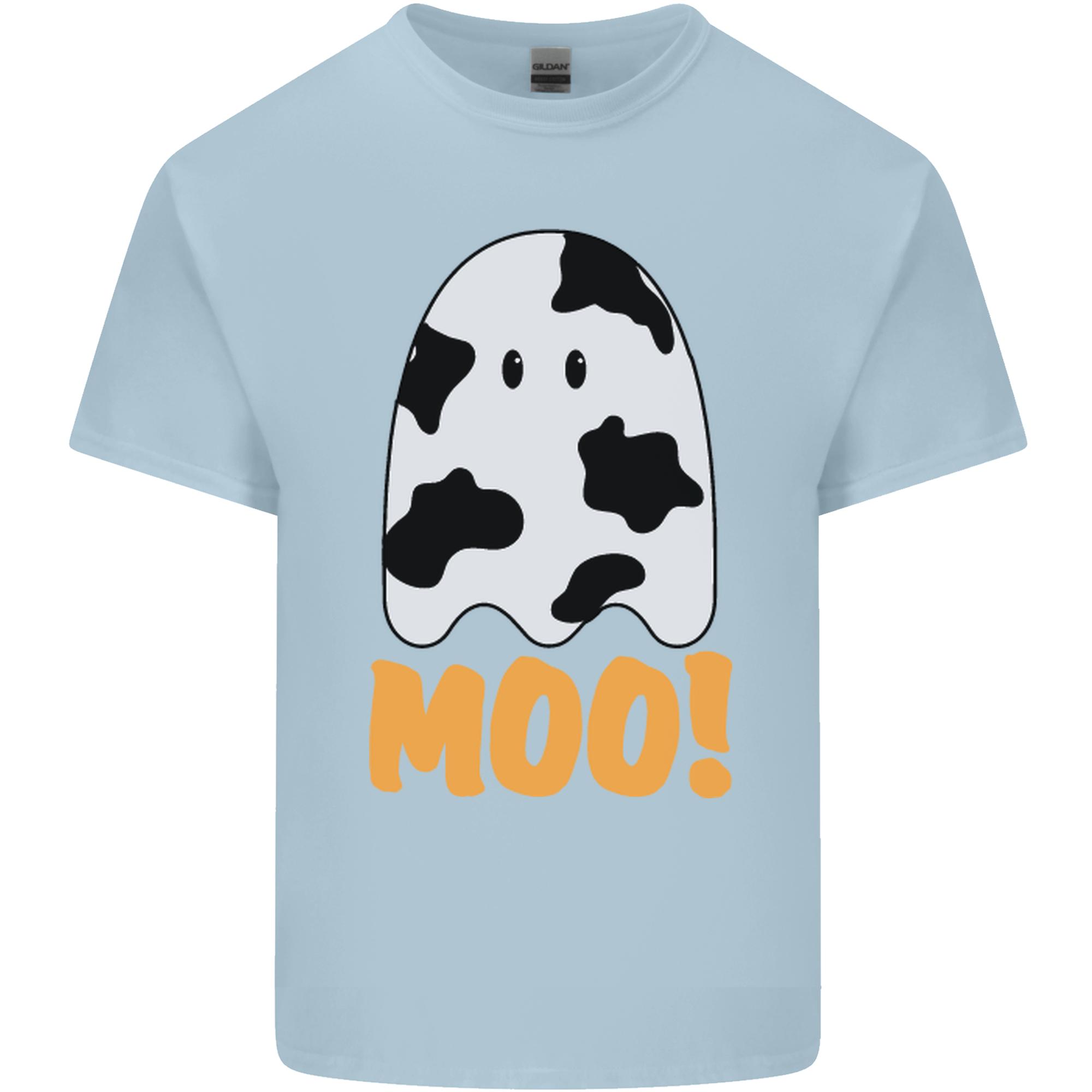 Moo Funny Cow Ghost Halloween Spooky Unisexs Light Cotton TShirt S