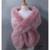 Autunno Inverno di Alta Qualità Lungo Nuovo Pelliccia Sintetica Capelli di Volpe Abito da Sposa da Sera Ispessito Scialle Grande Mantella sciarpa Sciarpa da Donna
