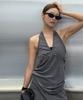 Geulouhaideu Koi Studded Halterneck Mini Dress_Charcoal