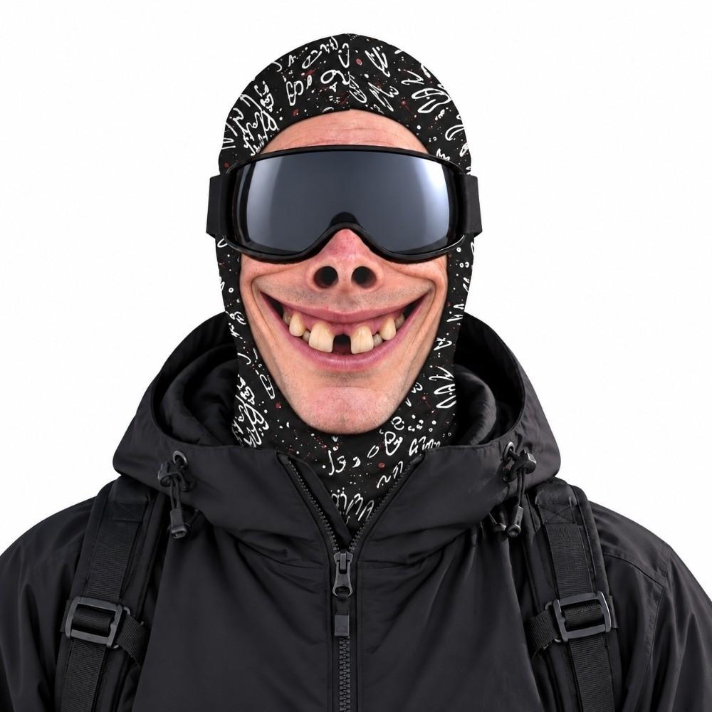 3D Printed Funny Realistic Face Ski Mask Windproof Ski Mask Warm Novelty Face Cover  Cosplay