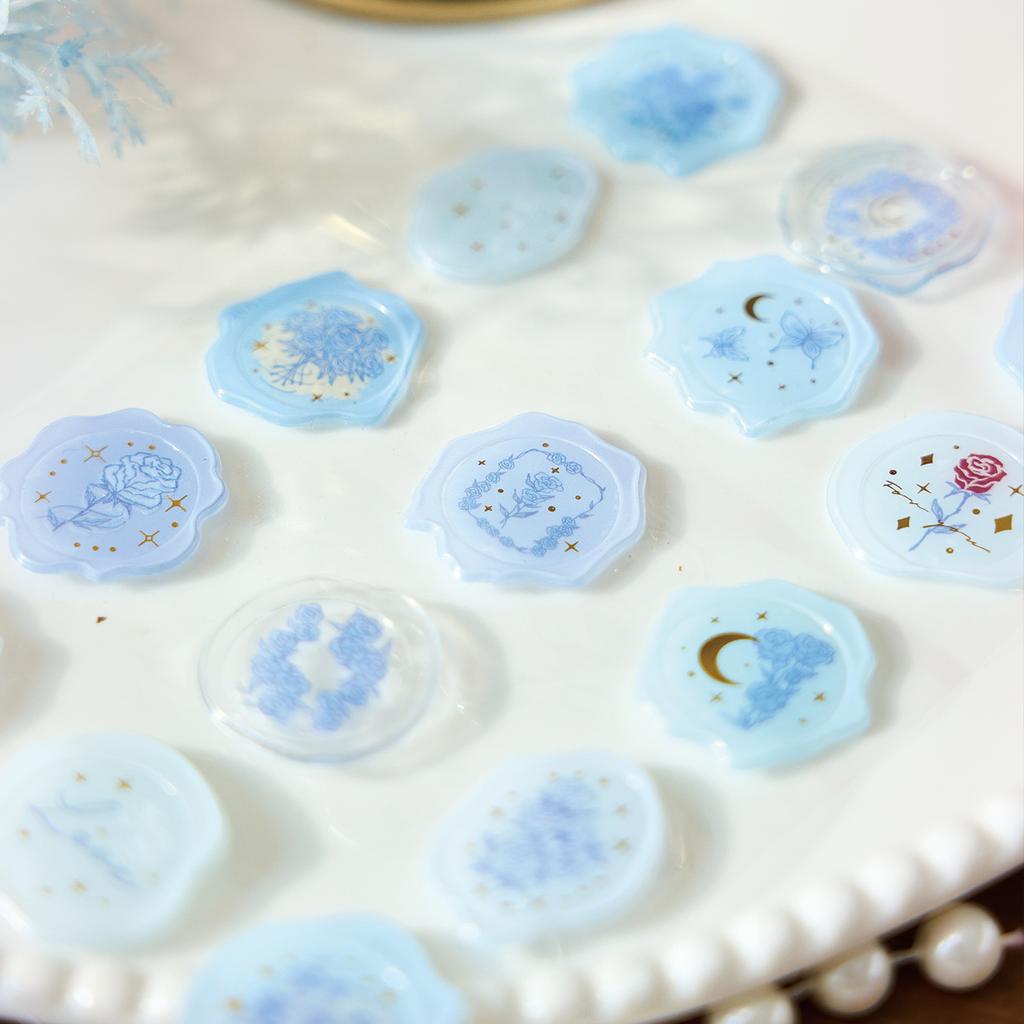 1pc Rose Garden Flat Stickers, Wax Seal Effect Decals, 3D Envelope Sealing Journal Supplies