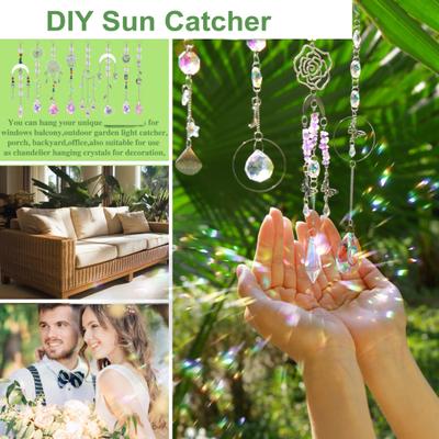 350 Teile/satz DIY Sun Catcher Kit mit Rose Blume Schmetterling Mond Sterne Regenbogen