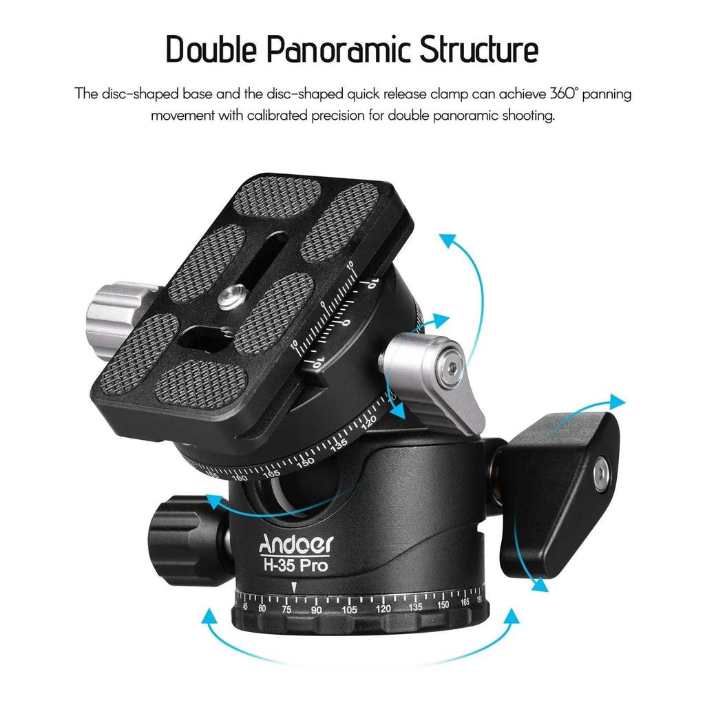Mini Treppiede 2-in-1 Leaplumin Con Testa A Sfera 360° | Supporti Slitta Fredda, Compatibile 1/4 E 3/8, Carico 3kg - 2