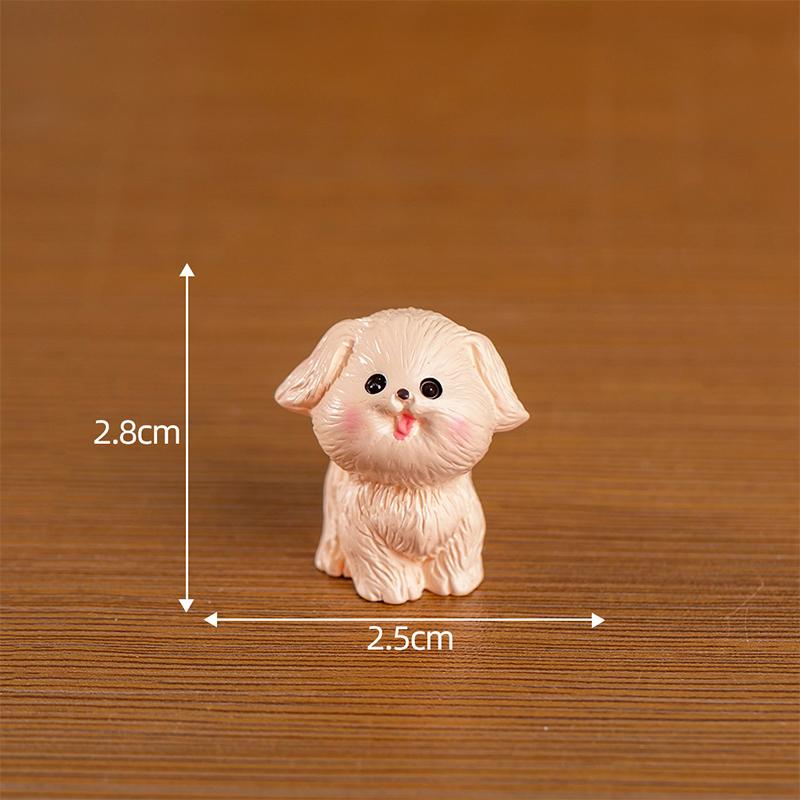 Cute Resin Mini Dog Puppy Animal Miniature Figure Home Ornament For Fairy Garden Micro Landscape Kawaii Potted Decorations
