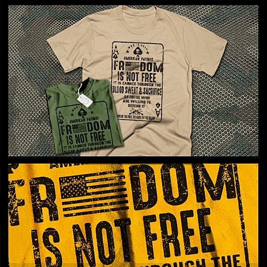 

Combat t-shirt military Infantryman Mortarman Freedom is not free warrior tee 3XL