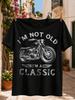 I Am Not Old I Am A Classic Graphic Detailed Grayscale Vintage Motorcycle With Bold Retro Slogan Unisex All Tshirt