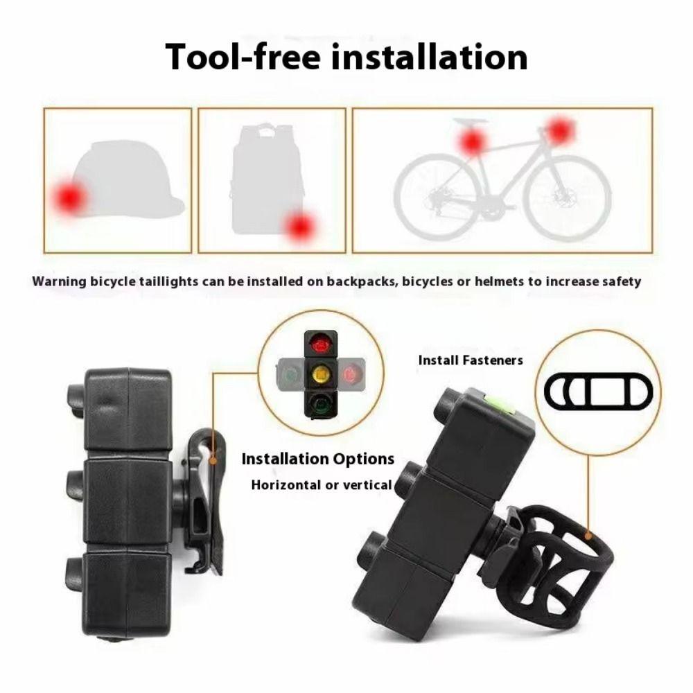 Waterproof LED Cycling Rear Lamp Foldable Emergency Warning Lights Bike Taillights  Outdoor