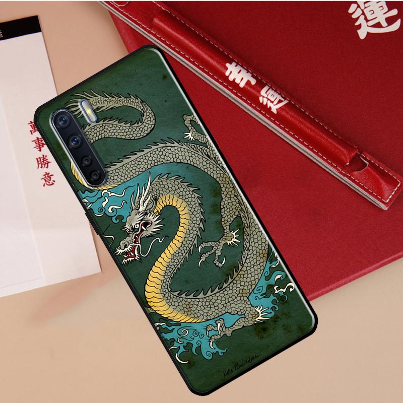 Chinese Dragon Case For Oppo A60 A98 A58 A78 A18 A38 A80 A40 A77 A57 A17 A74 A54 A94 A96 A76 A16 A15 A5 Pro