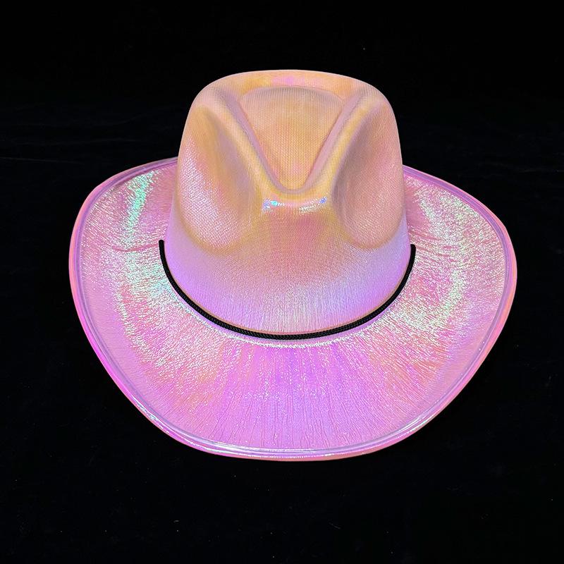 LED Light-Up Colorful Cowboy Hat for Halloween, Carnival, and Holiday Performances