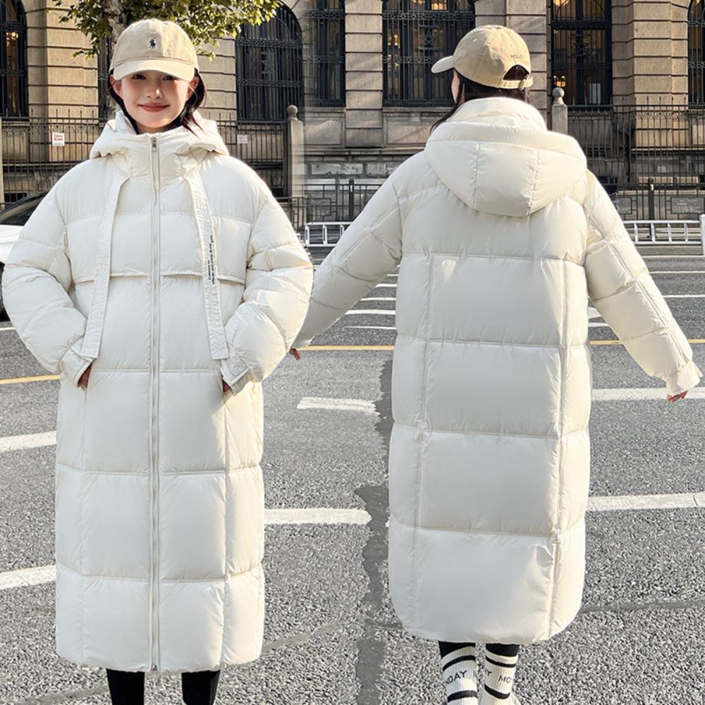Winter thickened down padded jacket women's long over the knee Korean version loose padded jacket tide