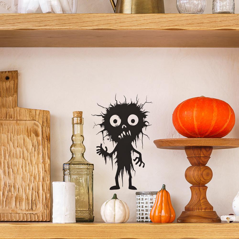 Features Black Halloween Cartoon Switch Sticker Pvc Wall Decor For Living Room