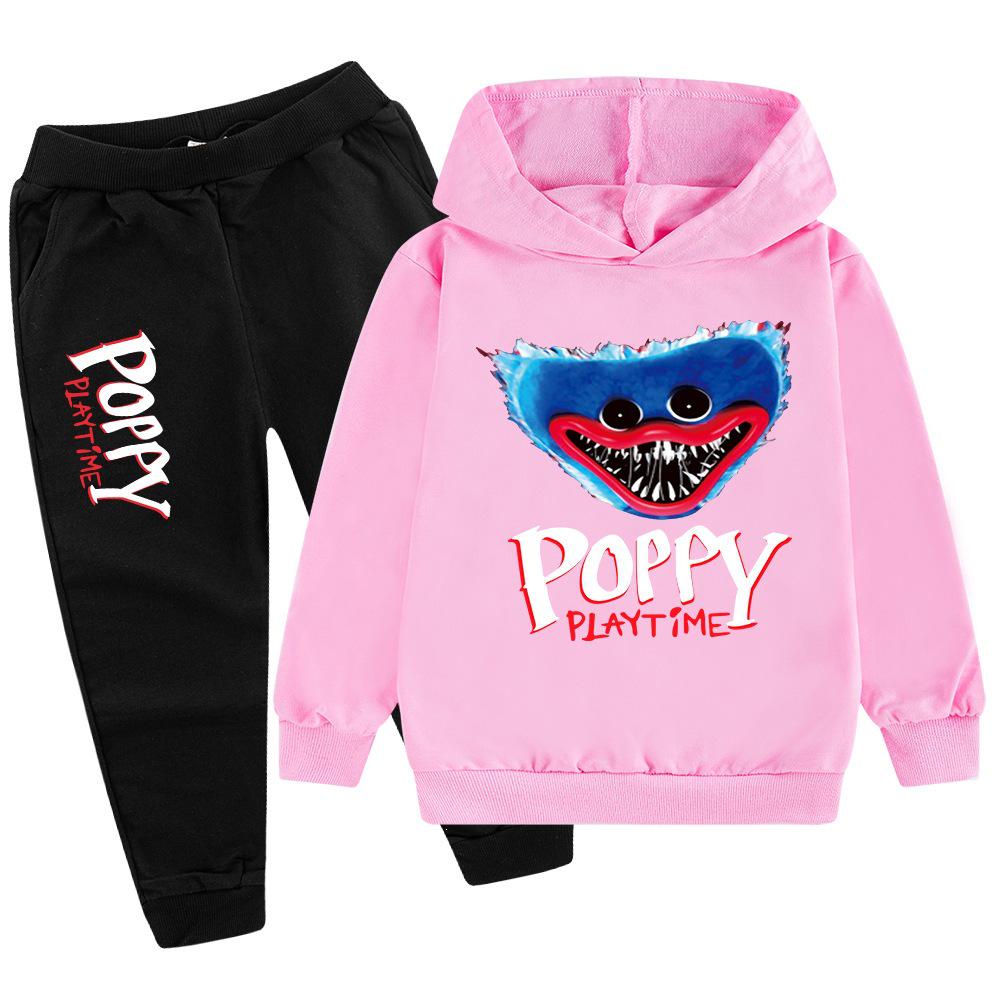 Heißverkaufendes Cartoon-Print Kinder Hoodie & Jogginghosen Set - Sportbekleidung für Jungen & Mädchen 150 cm rosa
