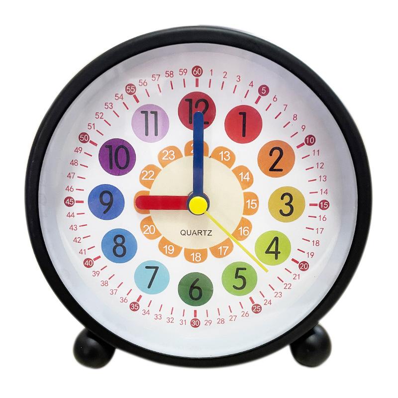 Retro Metal Silent Alarm Clock with Night Light Children's Student Desktop Clock Clock