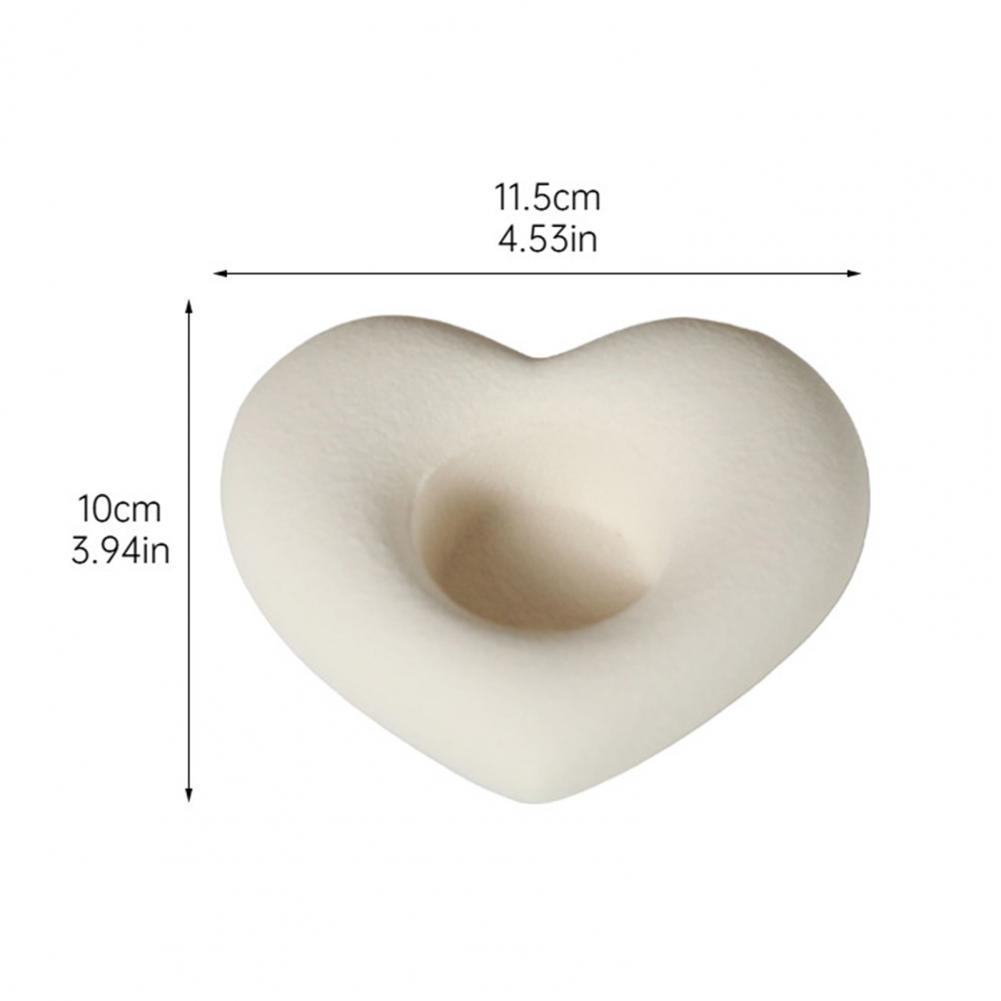 Hjerte Lysestage Hjerteformet Keramisk Lysestageholder Lille Lysholder til Bryllupsfest Jubilæum Valentinsdag