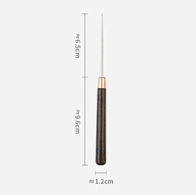 1/3pcs Professional Leather Wooden Handle Awl DIY Tools For Leather Craft Stitching Sewing Accessories Sewing Stitching Awl